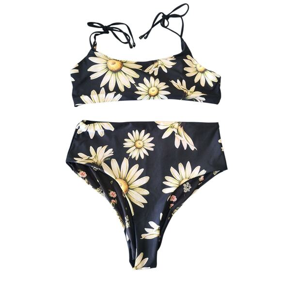 Agua Bendita Other - Agua Bendita Egle Moss Reversible Daisy Bikini Set Large L High Waisted Floral
